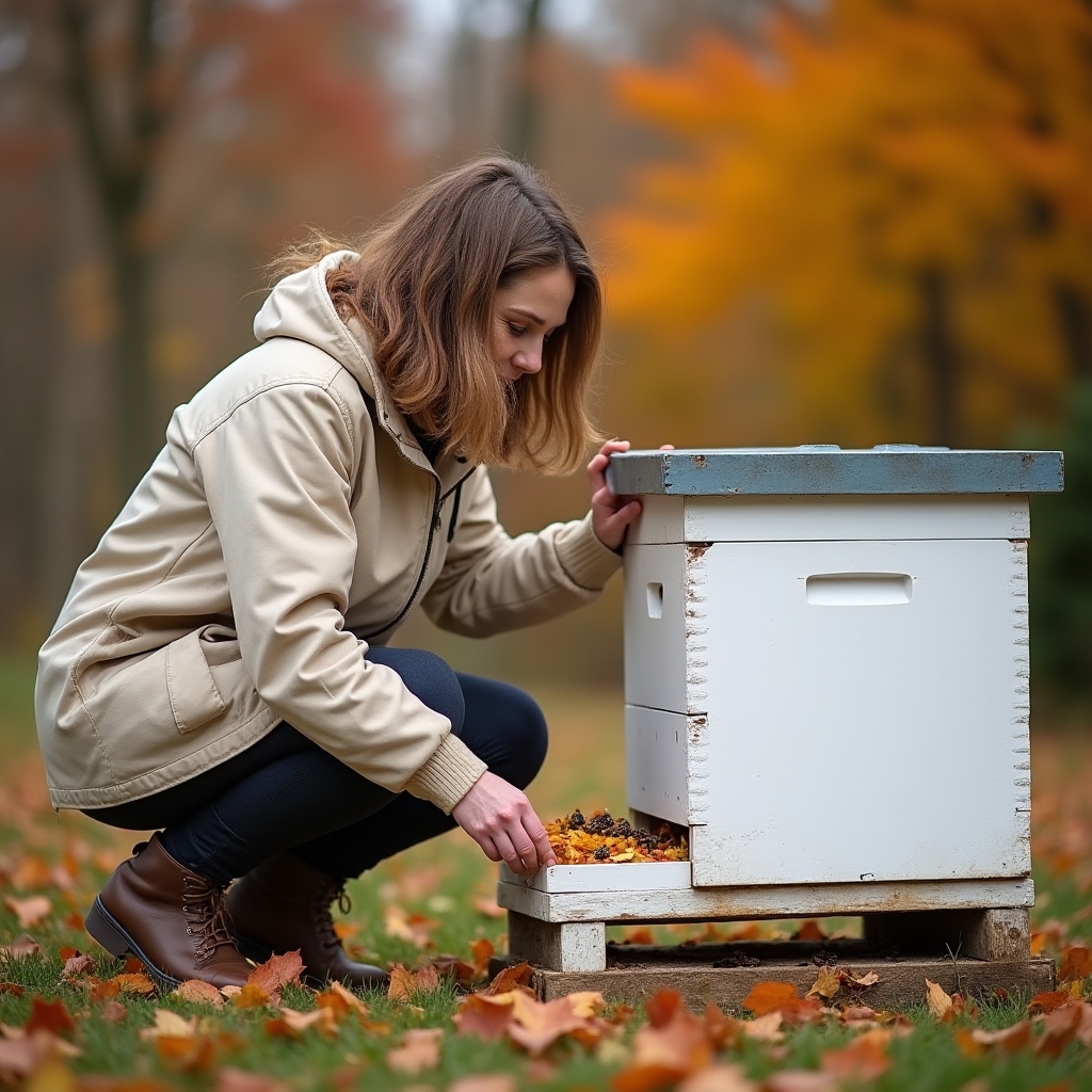 Preparazione dell'arnia per l'inverno in ottobre con riduzione del foro d'ingresso